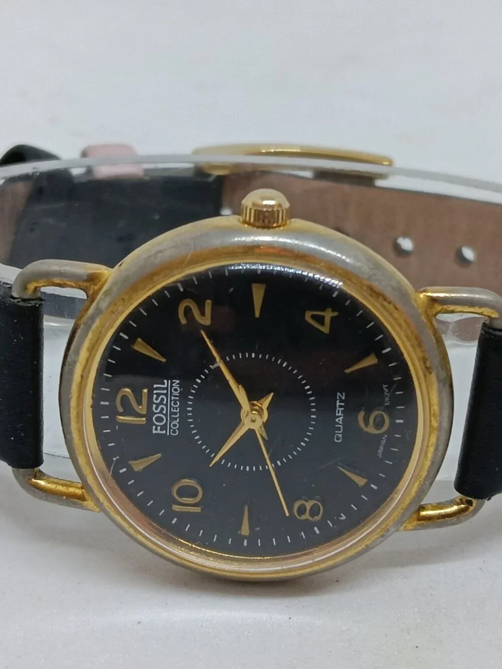 VINTAGE 1986 Fossil Women's 29mm Gold Tone Japanese Quartz Watch NEW BATTERY